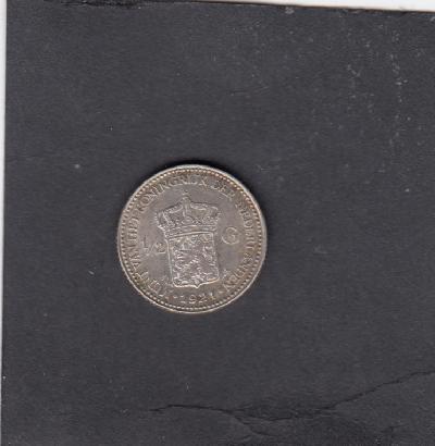 Beschrijving: 1/2 Gulden WILHELMINA 